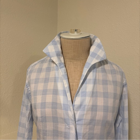 Sarah Alexandra Renee Bassetti Women’s Gingham Blue Long Sleeve Signature Shirt - Picture 3 of 9